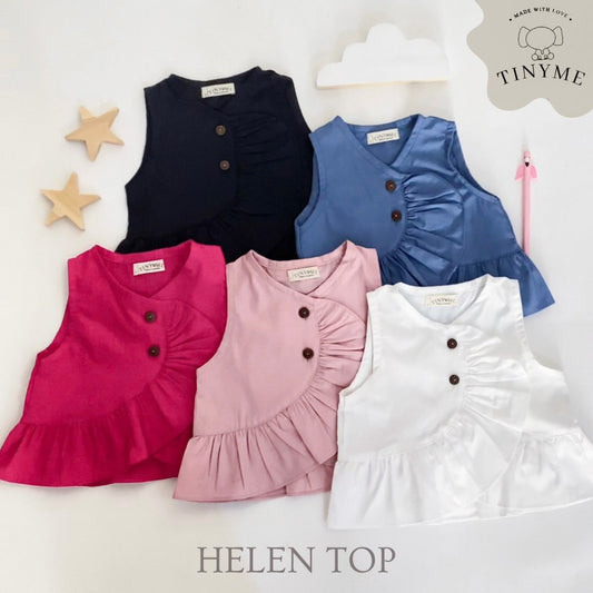 TINYME 0-4thn || TOP RUFFLE ATASAN ANAK KAOS TOP CASUAL PEREMPUAN Catalog TMTM HELEN