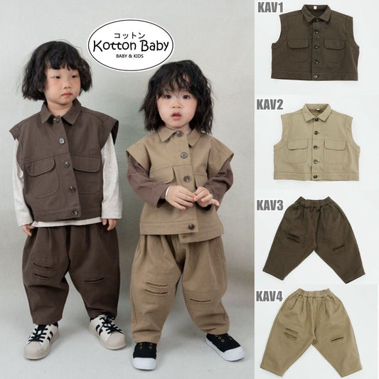 1-5thn | Rompi + Celana Korea Formal Kaos Oversize Anak Laki-laki Pakaian Bayi KQHZ catalog KAV