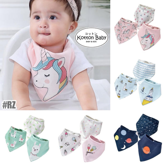 (isi 3pcs) Premium BIB SLABBER BUNGA BAYI SET CELEMEK TATAKAN LIUR ANAK catalog NSLR RZ