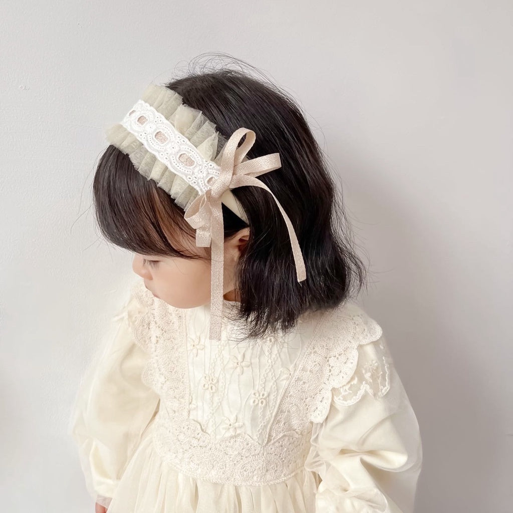 Bando Lace Princess Anak Bow | Mahkota Bandana Pita Rambut Aksesoris Kepala | premium import perempuan catalog WGEP PB