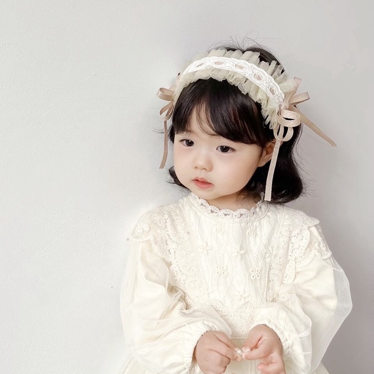 Bando Lace Princess Anak Bow | Mahkota Bandana Pita Rambut Aksesoris Kepala | premium import perempuan catalog WGEP PB