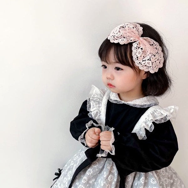 Bando Lace Princess Anak Bow | Mahkota Bandana Pita Rambut Aksesoris Kepala | premium import perempuan catalog WGEP PB