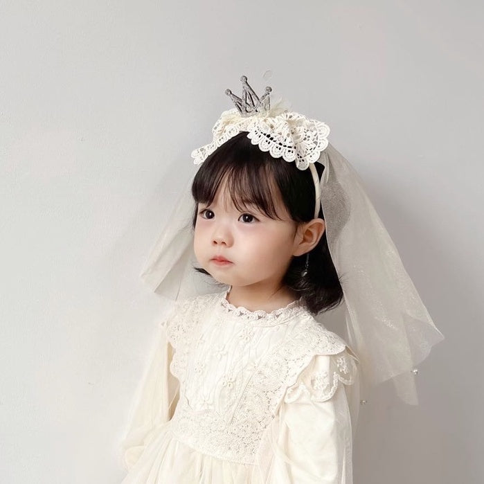 Bando Lace Princess Anak Bow | Mahkota Bandana Pita Rambut Aksesoris Kepala | premium import perempuan catalog WGEP PB