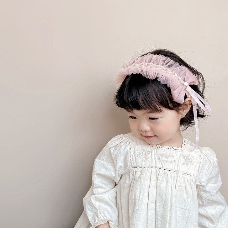 Bando Lace Princess Anak Bow | Mahkota Bandana Pita Rambut Aksesoris Kepala | premium import perempuan catalog WGEP PB