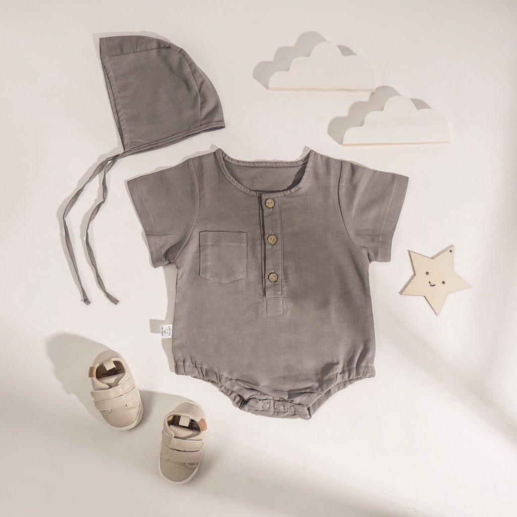 TINYME (free topi bonnet) 0-18bln ROMPER BASIC BAYI | JUMPSUIT JUMPER BAJU PAKAIAN ANAK BABY catalog TMTM Adam