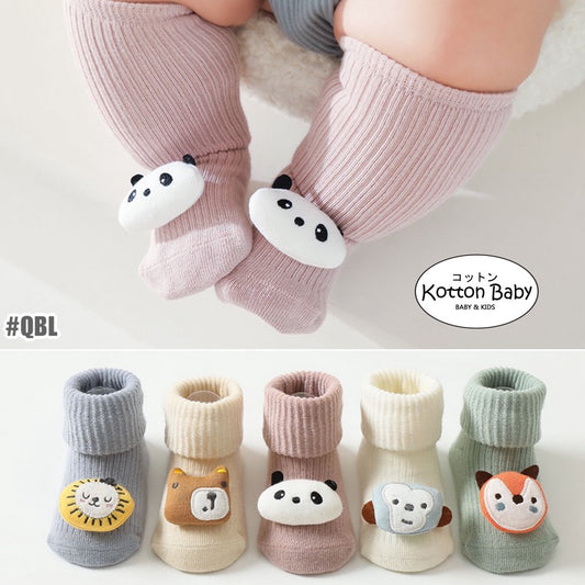 0-3 thn | KAOS KAKI KARAKTER LUCU ANIMAL BAYI ANAK IMPOR NEWBORN SOCKS catalog QN QBL