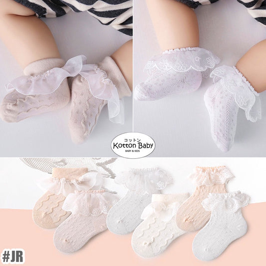 0-3 thn | KAOS KAKI POLOS BAYI ANAK IMPOR NEWBORN SOCKS PEREMPUAN catalog JCZZ JR