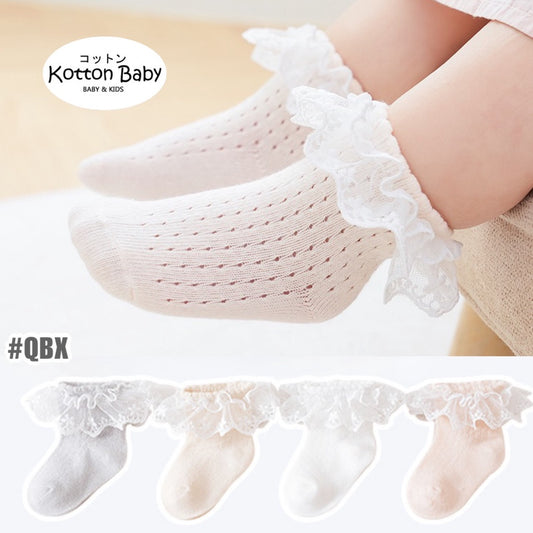 0-3 thn | KAOS KAKI RIBBON BAYI ANAK IMPOR NEWBORN SOCKS PEREMPUAN catalog QN QBX