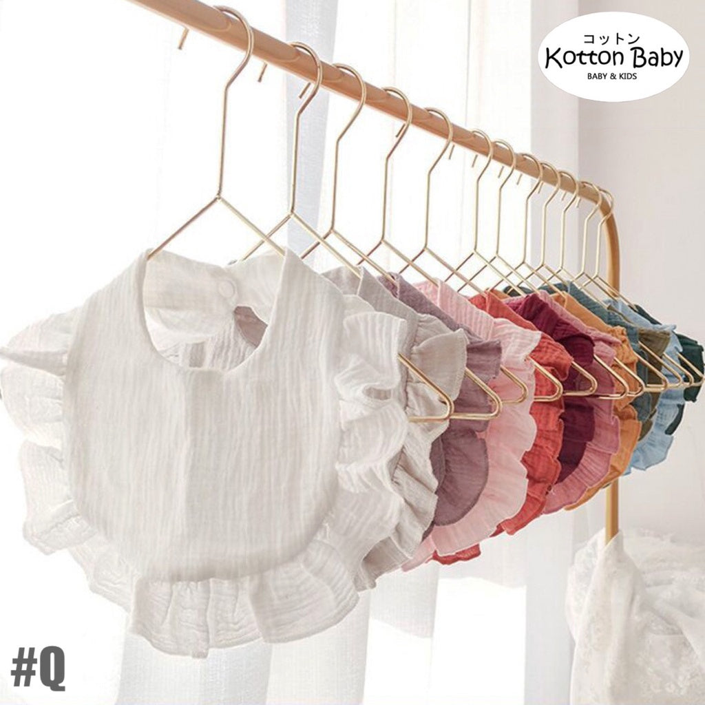 BIB SLABBER RUFFLE POLOS MUSLIN BAYI SET CELEMEK TATAKAN LIUR ANAK DQIN Q catalog