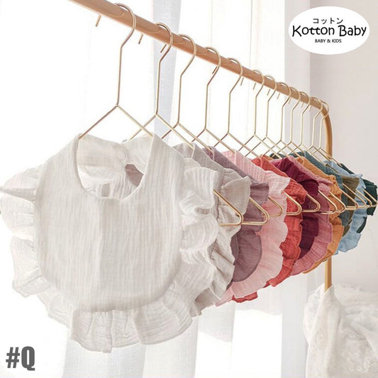 BIB SLABBER RUFFLE POLOS MUSLIN BAYI SET CELEMEK TATAKAN LIUR ANAK DQIN Q catalog