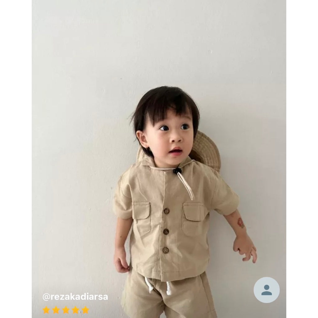 TINYME 0-3 THN || JUNGLE SET ATASAN + CELANA  (1 set) KAOS BAYI ANAK SAFARI ZOO KEMEJA CASUAL catalog TMTM