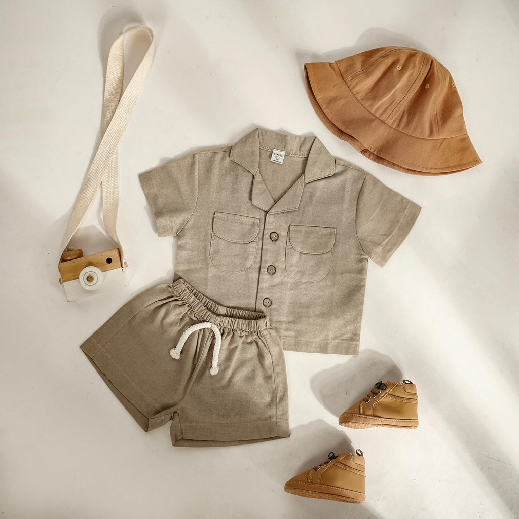 TINYME 0-3 THN || JUNGLE SET ATASAN + CELANA  (1 set) KAOS BAYI ANAK SAFARI ZOO KEMEJA CASUAL catalog TMTM