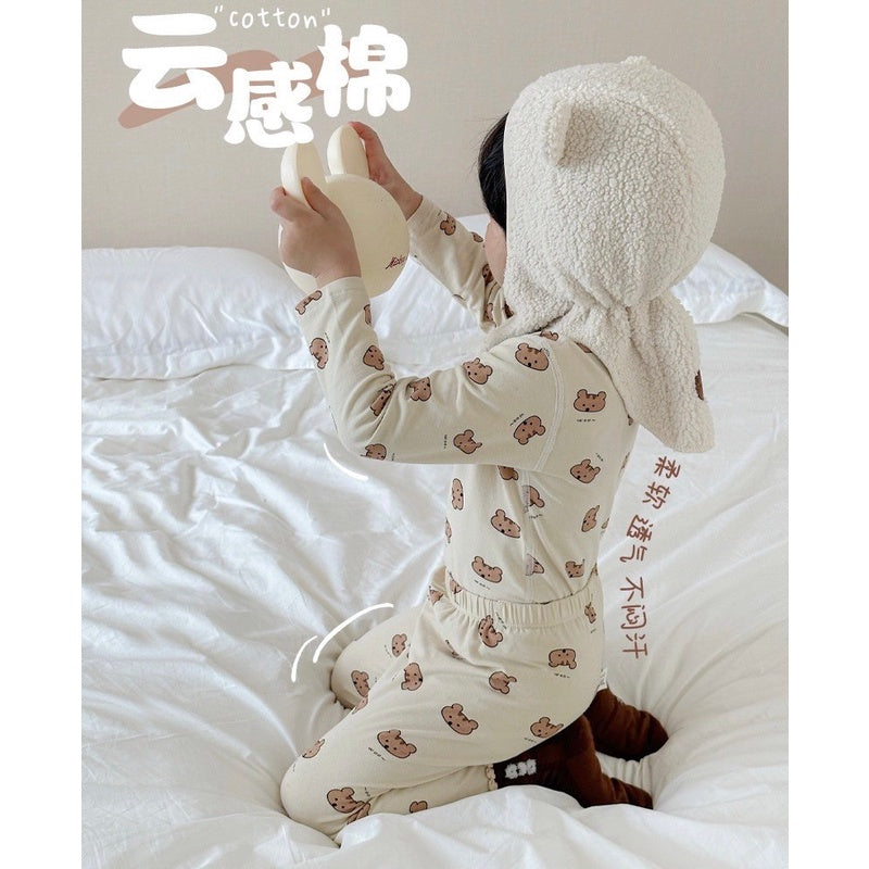 2-6 thn | SET KAOS + CELANA PIYAMA ANAK SET BAJU TIDUR LENGAN PANJANG CATALOG QNS QCN