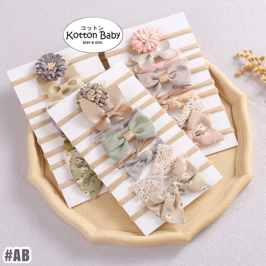 (isi 8 pcs) 0-3 thn | Bandana bayi headband premium import pita anak perempuan catalog JBAY AB