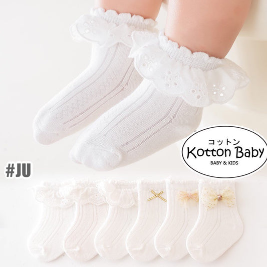 0-3 thn | KAOS KAKI POLOS BAYI ANAK IMPOR NEWBORN SOCKS PEREMPUAN catalog JCZZ JU
