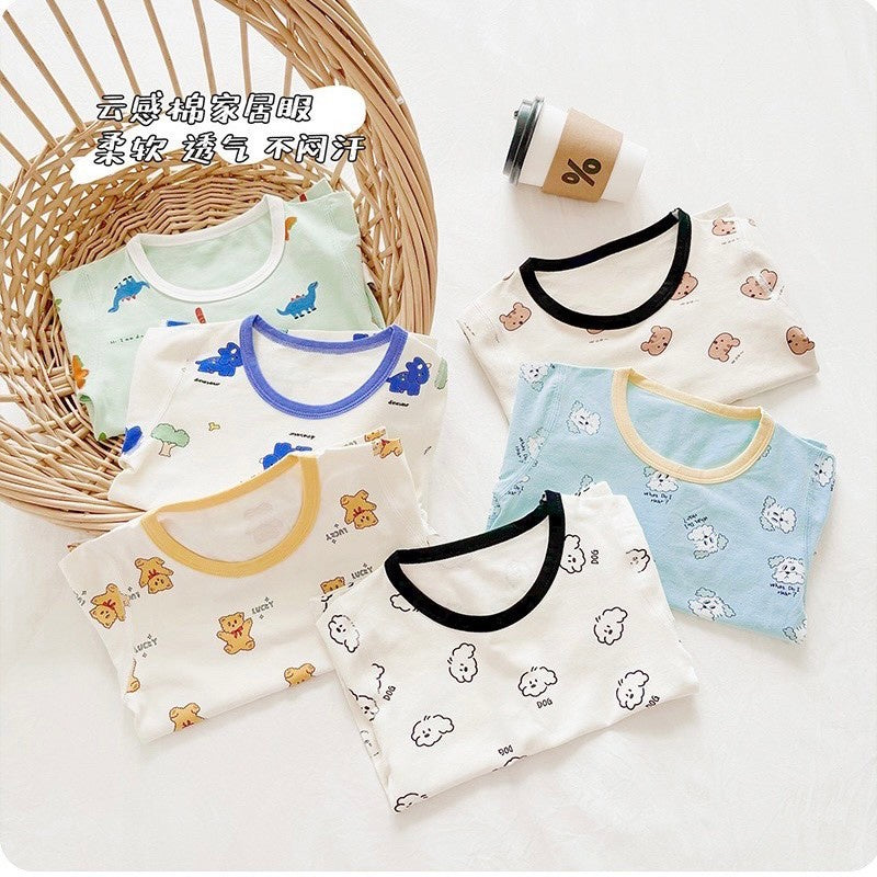 2-6 thn | SET KAOS + CELANA PIYAMA ANAK SET BAJU TIDUR LENGAN PANJANG CATALOG QNS QCN