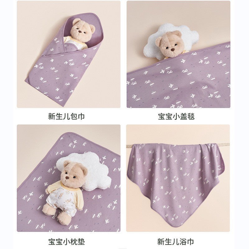 2in1 bedong katun + topi newborn set kain swaddle bayi catalog NSLR RD