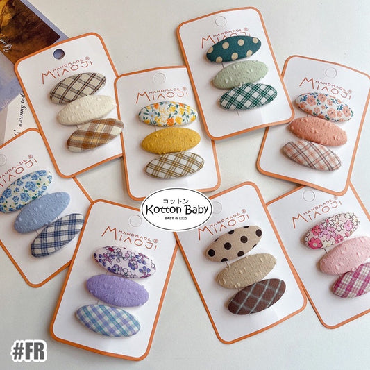 (isi 3pcs) Set Jepitan rambut | Pita Rambut | bayi anak bunga import perempuan aksesoris catalog JYRF FR
