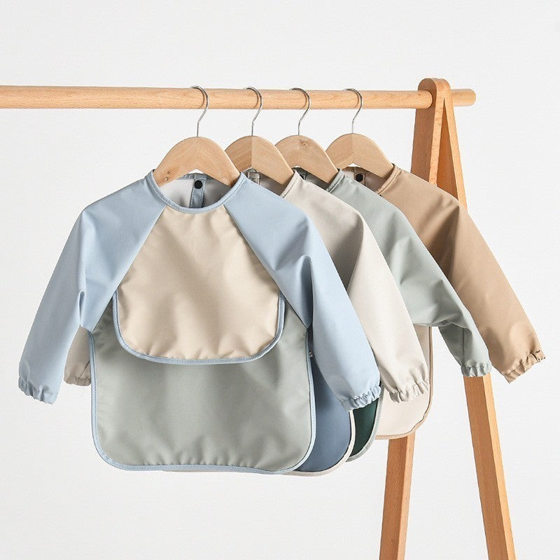 BIB BAYI BAJU BLW LENGAN PANJANG / BABY SILICONE CELEMEK MAKAN MPASI / SLABBER / TATAKAN AIR LIUR DQIN DT catalog