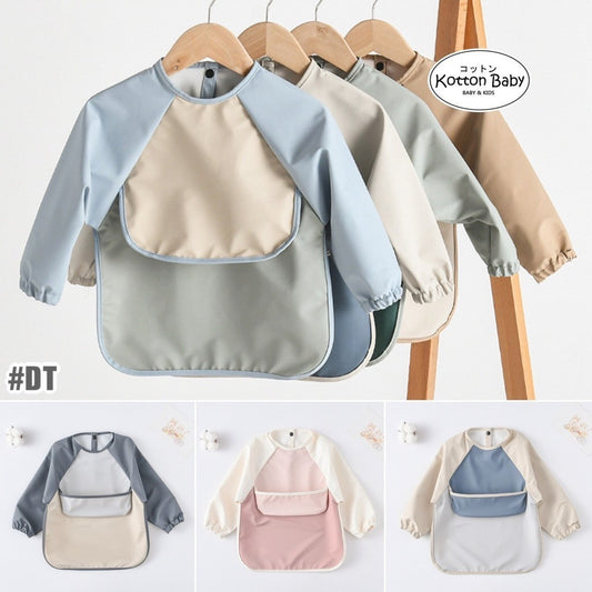 BIB BAYI BAJU BLW LENGAN PANJANG / BABY SILICONE CELEMEK MAKAN MPASI / SLABBER / TATAKAN AIR LIUR DQIN DT catalog