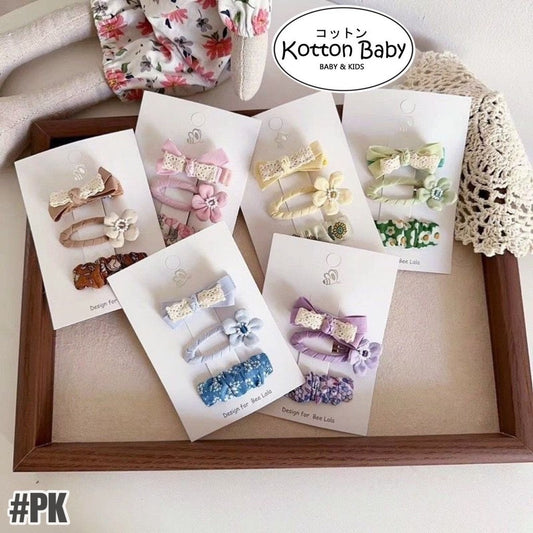 (isi 3pcs) Set Jepitan rambut | Pita Rambut | bayi anak bunga import perempuan aksesoris catalog WGEP PK