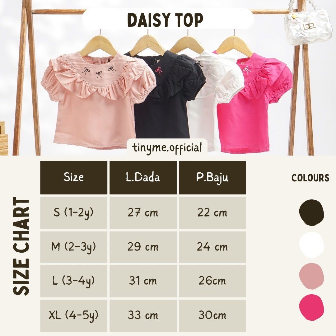 TINYME 0-4 thn || ATASAN PEPLUM TOP KAOS BAYI ANAK CASUAL catalog TMTM DAISY