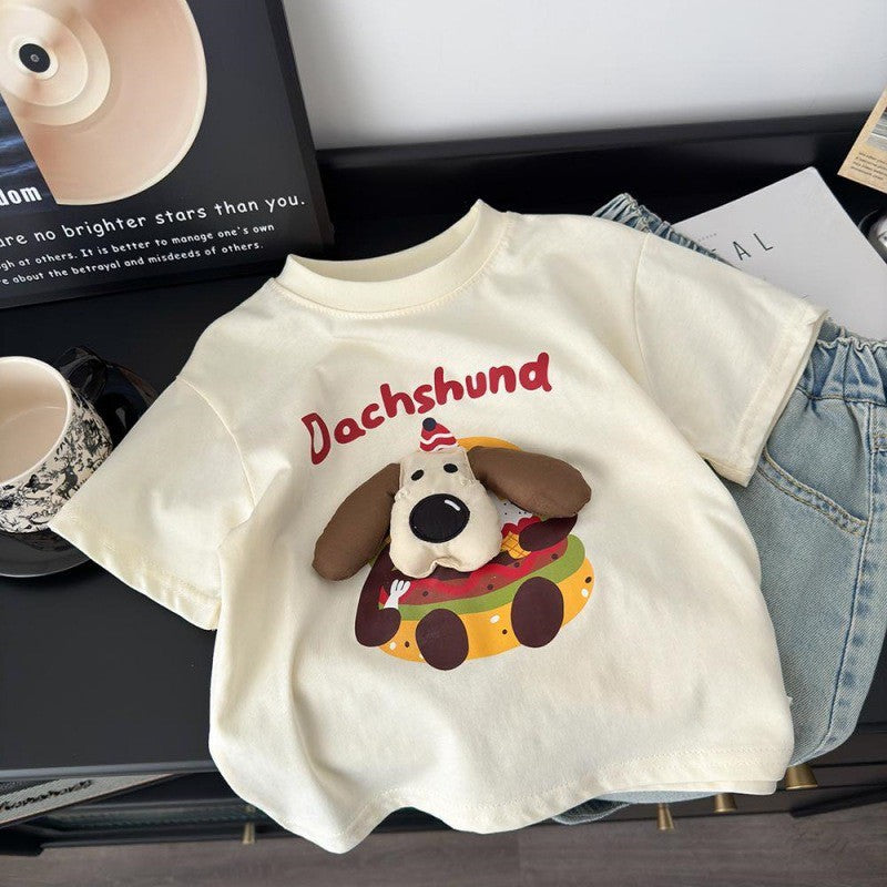 2-6thn | Tshirt Kaos Korea Basic Lengan Pendek Oblong karakter Anak Laki-laki Pakaian Bayi TXY catalog XBH