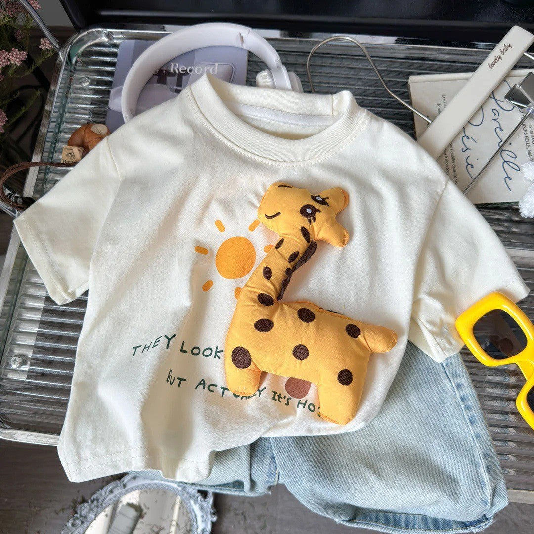 2-6thn | Tshirt Kaos Korea Basic Lengan Pendek Oblong karakter Anak Laki-laki Pakaian Bayi TXY catalog XBH