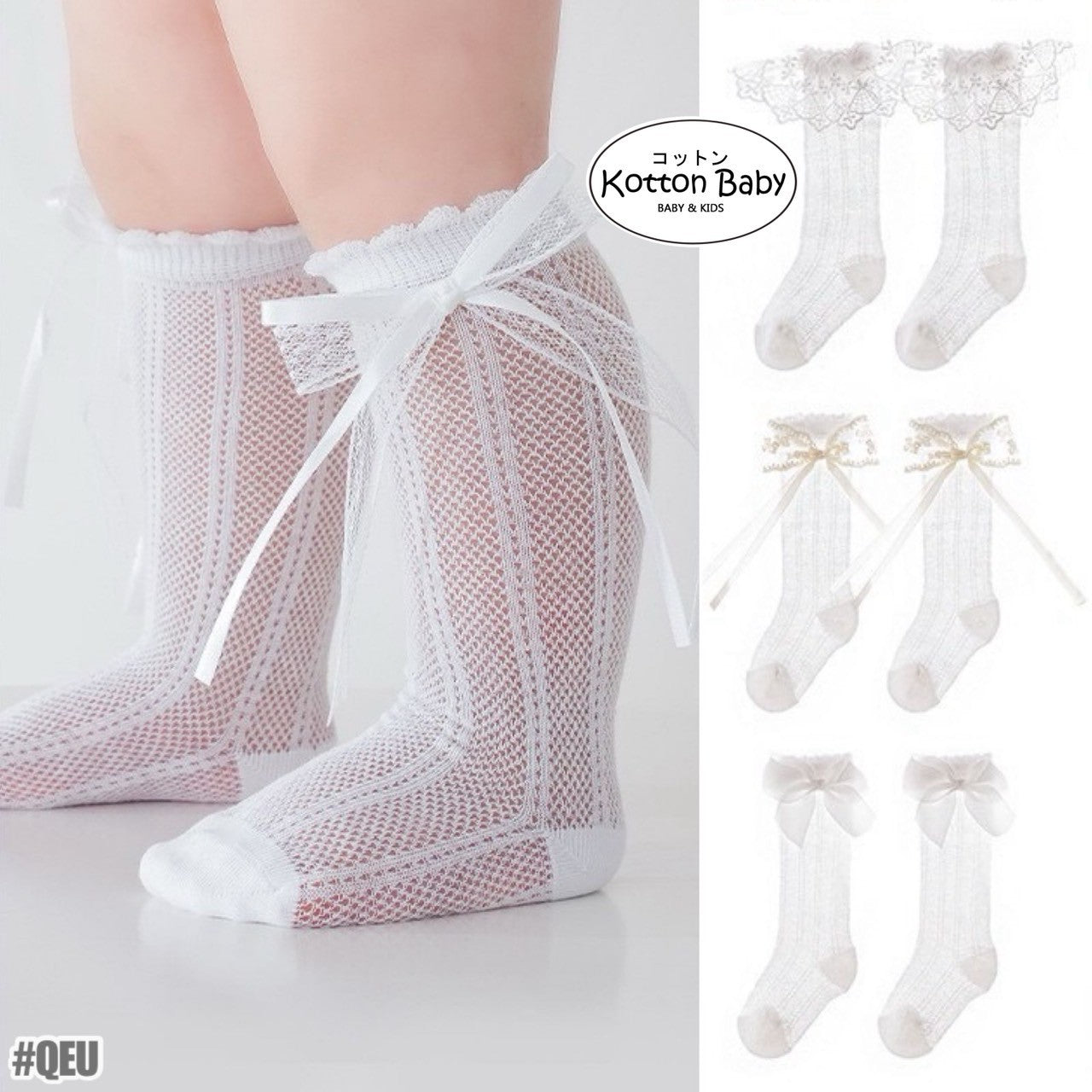 0-1 thn | KAOS KAKI BAYI ANAK IMPOR NEWBORN SOCKS PITA LUCU PEREMPUAN catalog QNS QEU