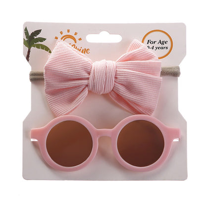 2in1 Bandana + Kacamata Hitam Anak Bayi Anti UV Outdoor Sunglasses Pita Catalog QUIN NJ