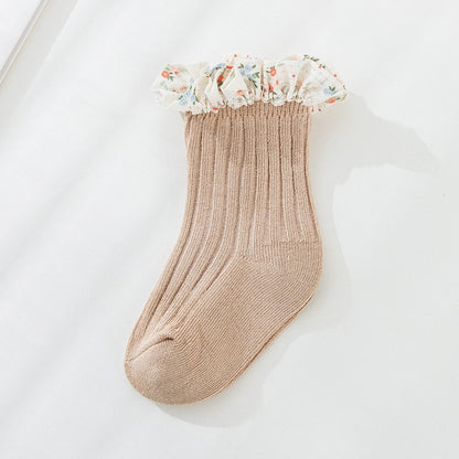 0-3 thn | KAOS KAKI RUFFLE BAYI ANAK IMPOR NEWBORN SOCKS PEREMPUAN catalog QN QW