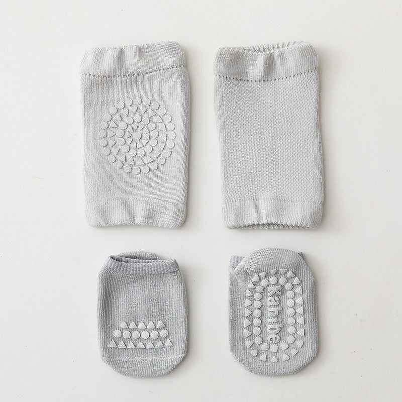 [2in1] 0-3 thn | KAOS KAKI + KNEE PAD ALAS LUTUT BAYI ANAK IMPOR NEWBORN SOCKS PELINDUNG catalog QN QAJ