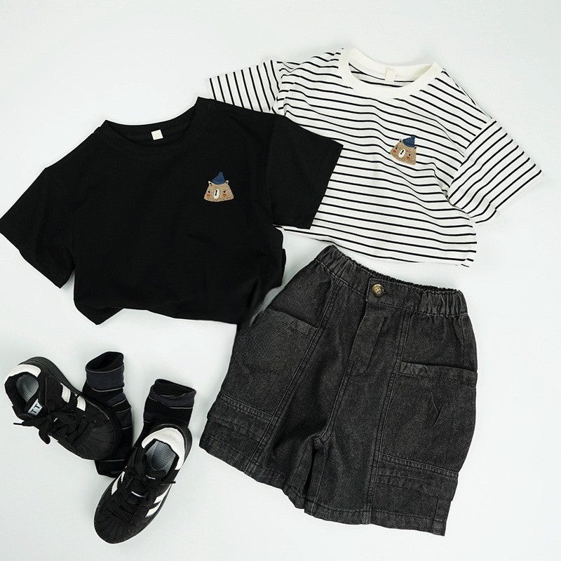 1-5thn | Tshirt Kaos Korea Basic Lengan Pendek Anak laki-laki Pakaian Bayi KQHZ catalog KBC