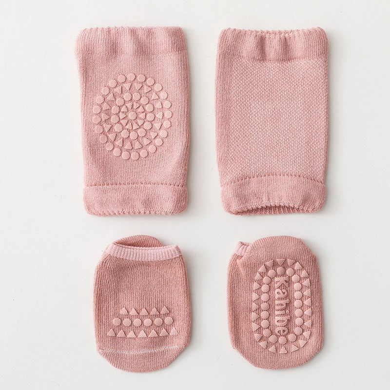 [2in1] 0-3 thn | KAOS KAKI + KNEE PAD ALAS LUTUT BAYI ANAK IMPOR NEWBORN SOCKS PELINDUNG catalog QN QAJ