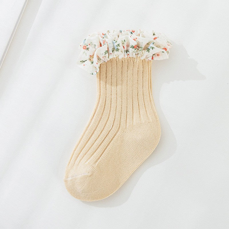 0-3 thn | KAOS KAKI RUFFLE BAYI ANAK IMPOR NEWBORN SOCKS PEREMPUAN catalog QN QW