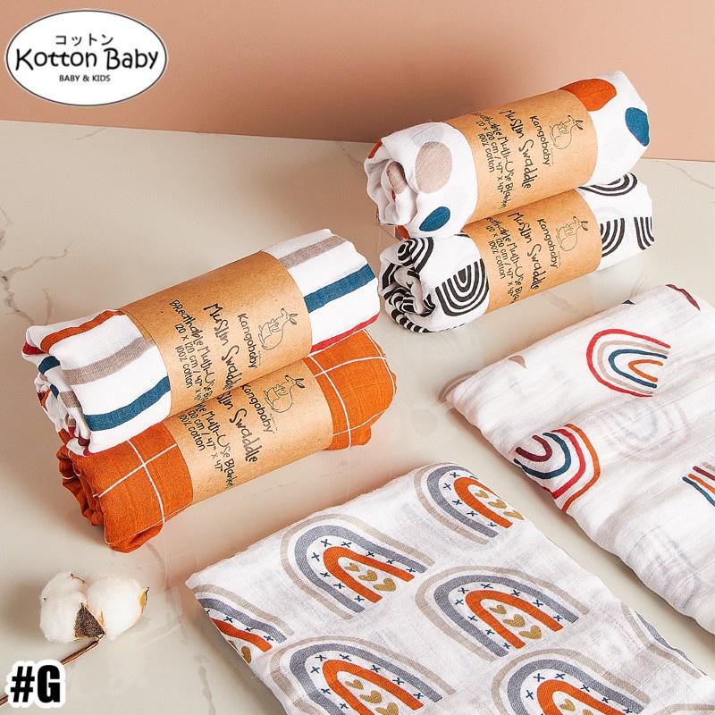 [120x120] Kain Bedong Muslin Bayi | Baby Swaddle Muslin Bamboo | Selimut Bayi Catalog G