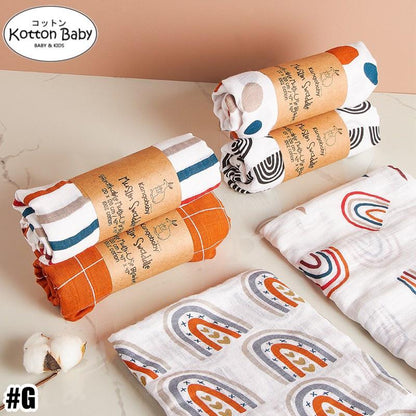 [120x120] Kain Bedong Muslin Bayi | Baby Swaddle Muslin Bamboo | Selimut Bayi Catalog G