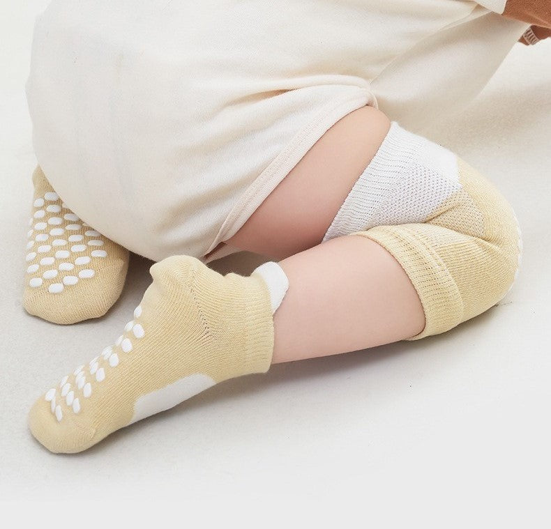 [2in1] 0-3 thn |KAOS KAKI+KNEE PAD ALAS LUTUT BAYI ANAK IMPOR NEWBORN SOCKS PELINDUNG catalog QN QCP