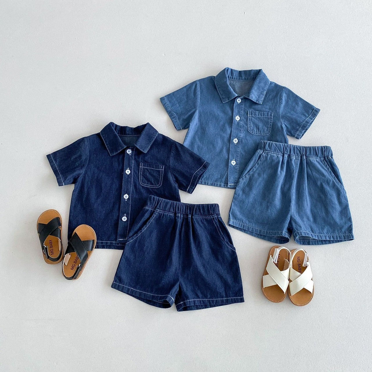 1-5 thn || SETELAN BAJU + CELANA PENDEK (1 set) UNISEX JALAN CASUAL CATALOG ZHBB BQ