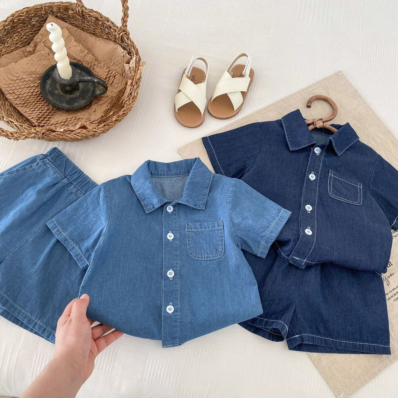 1-5 thn || SETELAN BAJU + CELANA PENDEK (1 set) UNISEX JALAN CASUAL CATALOG ZHBB BQ