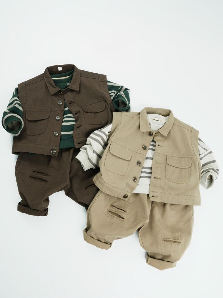 1-5thn | Rompi + Celana Korea Formal Kaos Oversize Anak Laki-laki Pakaian Bayi KQHZ catalog KAV