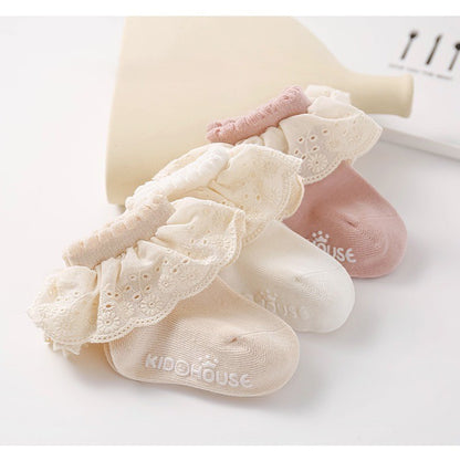 0-3 thn | KAOS KAKI RUFFLE BAYI ANAK IMPOR NEWBORN SOCKS PEREMPUAN Catalog QN QDB