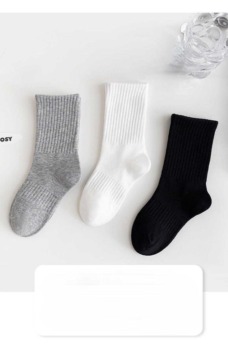 [5 PSG] 3-12 thn | KAOS KAKI ANAK SEKOLAH HITAM PUTIH IMPOR SOCKS LUCU UNISEX Catalog QN QDE