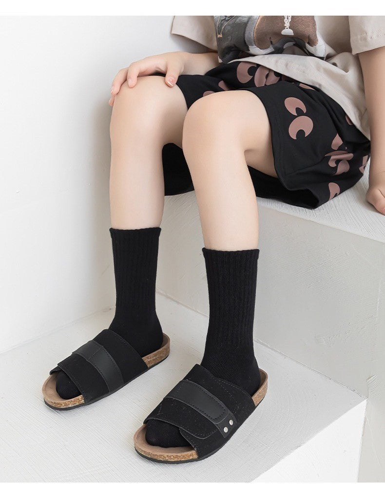 [5 PSG] 3-12 thn | KAOS KAKI ANAK SEKOLAH HITAM PUTIH IMPOR SOCKS LUCU UNISEX Catalog QN QDE