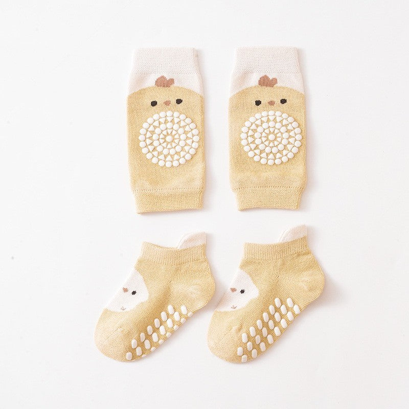 [2in1] 0-3 thn |KAOS KAKI+KNEE PAD ALAS LUTUT BAYI ANAK IMPOR NEWBORN SOCKS PELINDUNG catalog QN QCP