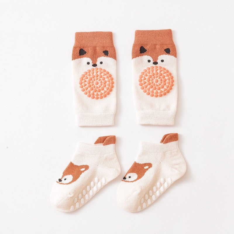 [2in1] 0-3 thn |KAOS KAKI+KNEE PAD ALAS LUTUT BAYI ANAK IMPOR NEWBORN SOCKS PELINDUNG catalog QN QCP
