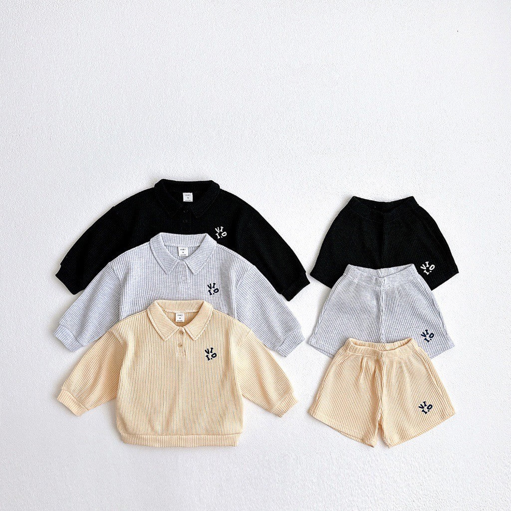 1-5 thn || SETELAN BAJU PANJANG + CELANA PENDEK (1 set) LAKI-LAKI JALAN CASUAL CATALOG ZHBB BAB