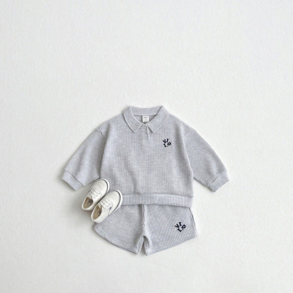 1-5 thn || SETELAN BAJU PANJANG + CELANA PENDEK (1 set) LAKI-LAKI JALAN CASUAL CATALOG ZHBB BAB