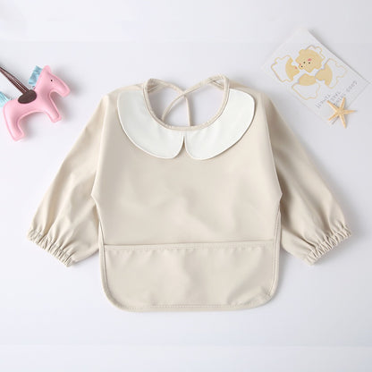 BIB BAYI BAJU BLW LENGAN PANJANG / BABY SILICONE CELEMEK MAKAN MPASI / SLABBER / TATAKAN AIR LIUR DQIN DC catalog