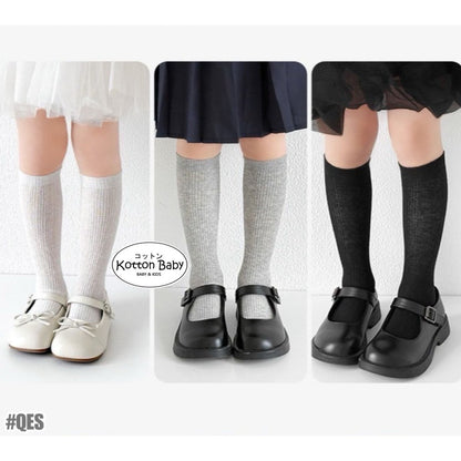 3-8 thn | KAOS KAKI ANAK SEKOLAH HITAM PUTIH IMPOR SOCKS LUCU UNISEX Catalog QN QES